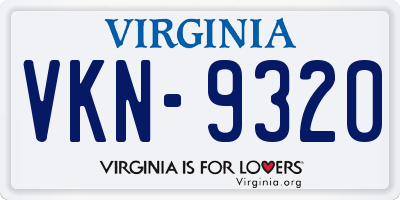 VA license plate VKN9320