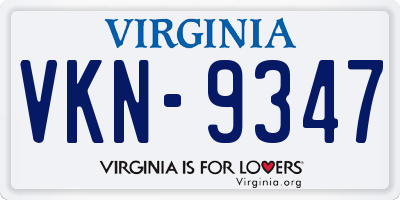 VA license plate VKN9347