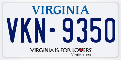 VA license plate VKN9350