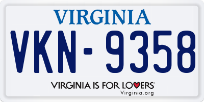 VA license plate VKN9358