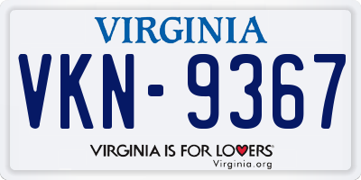 VA license plate VKN9367