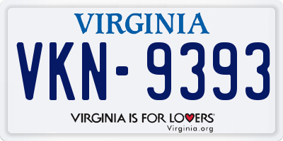 VA license plate VKN9393