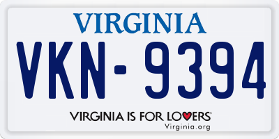 VA license plate VKN9394