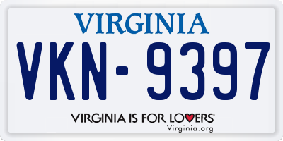 VA license plate VKN9397