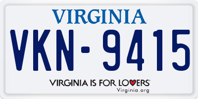 VA license plate VKN9415