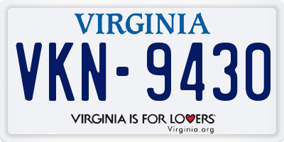 VA license plate VKN9430