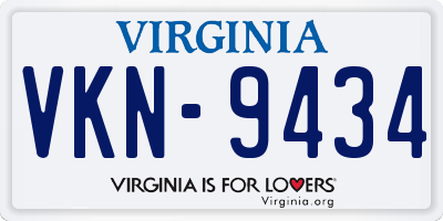 VA license plate VKN9434