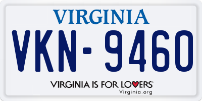 VA license plate VKN9460
