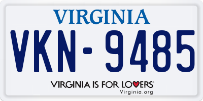 VA license plate VKN9485