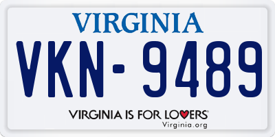 VA license plate VKN9489