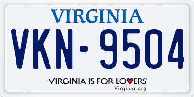 VA license plate VKN9504