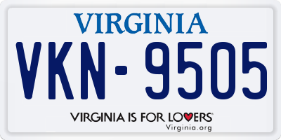 VA license plate VKN9505