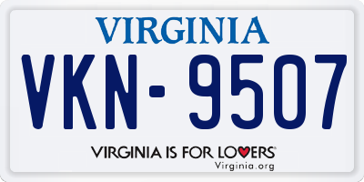 VA license plate VKN9507