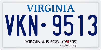 VA license plate VKN9513