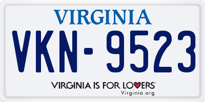 VA license plate VKN9523