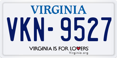 VA license plate VKN9527
