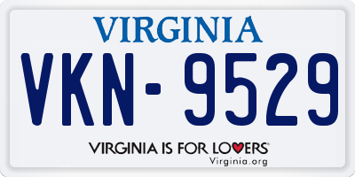 VA license plate VKN9529