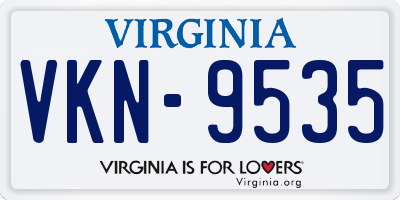 VA license plate VKN9535