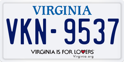 VA license plate VKN9537