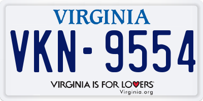 VA license plate VKN9554