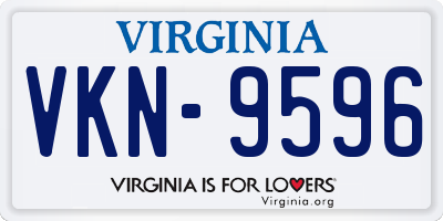 VA license plate VKN9596