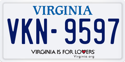 VA license plate VKN9597