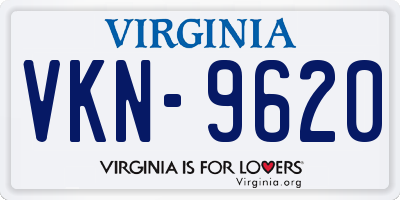 VA license plate VKN9620