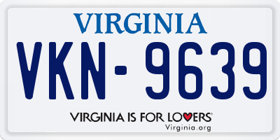 VA license plate VKN9639