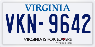 VA license plate VKN9642