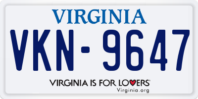 VA license plate VKN9647