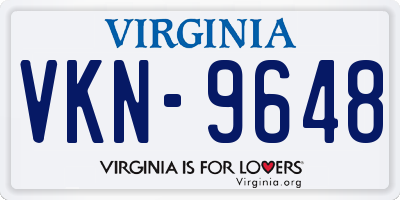 VA license plate VKN9648