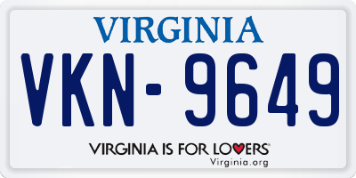 VA license plate VKN9649