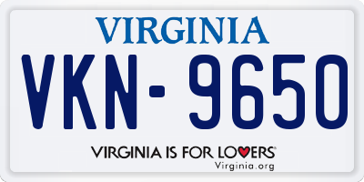 VA license plate VKN9650