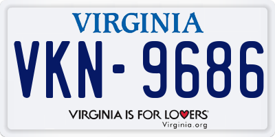 VA license plate VKN9686
