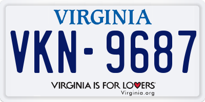VA license plate VKN9687