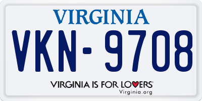 VA license plate VKN9708