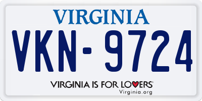 VA license plate VKN9724