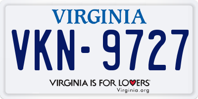 VA license plate VKN9727