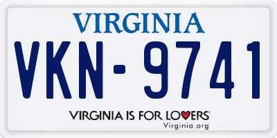 VA license plate VKN9741