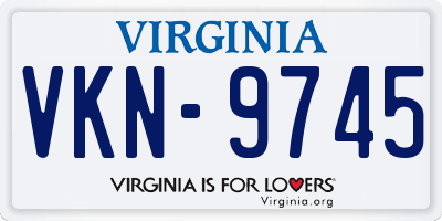VA license plate VKN9745