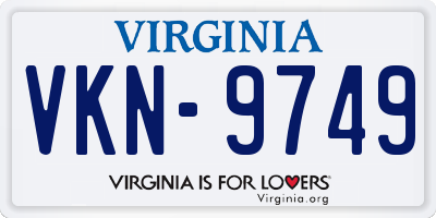 VA license plate VKN9749
