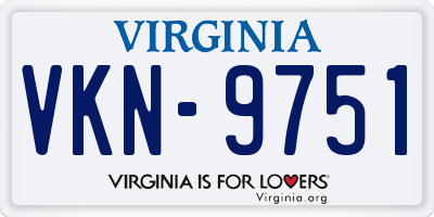 VA license plate VKN9751