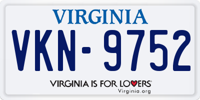 VA license plate VKN9752