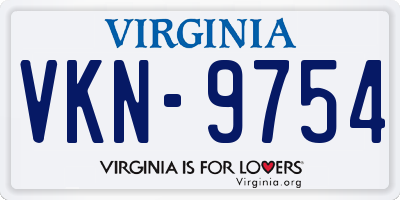VA license plate VKN9754