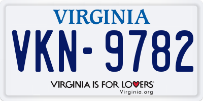 VA license plate VKN9782