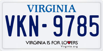 VA license plate VKN9785