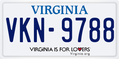 VA license plate VKN9788