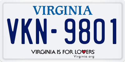 VA license plate VKN9801
