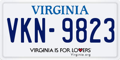 VA license plate VKN9823
