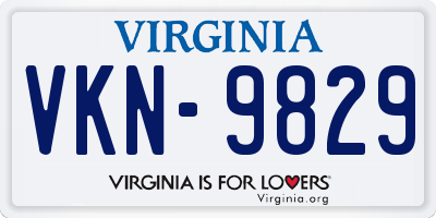 VA license plate VKN9829